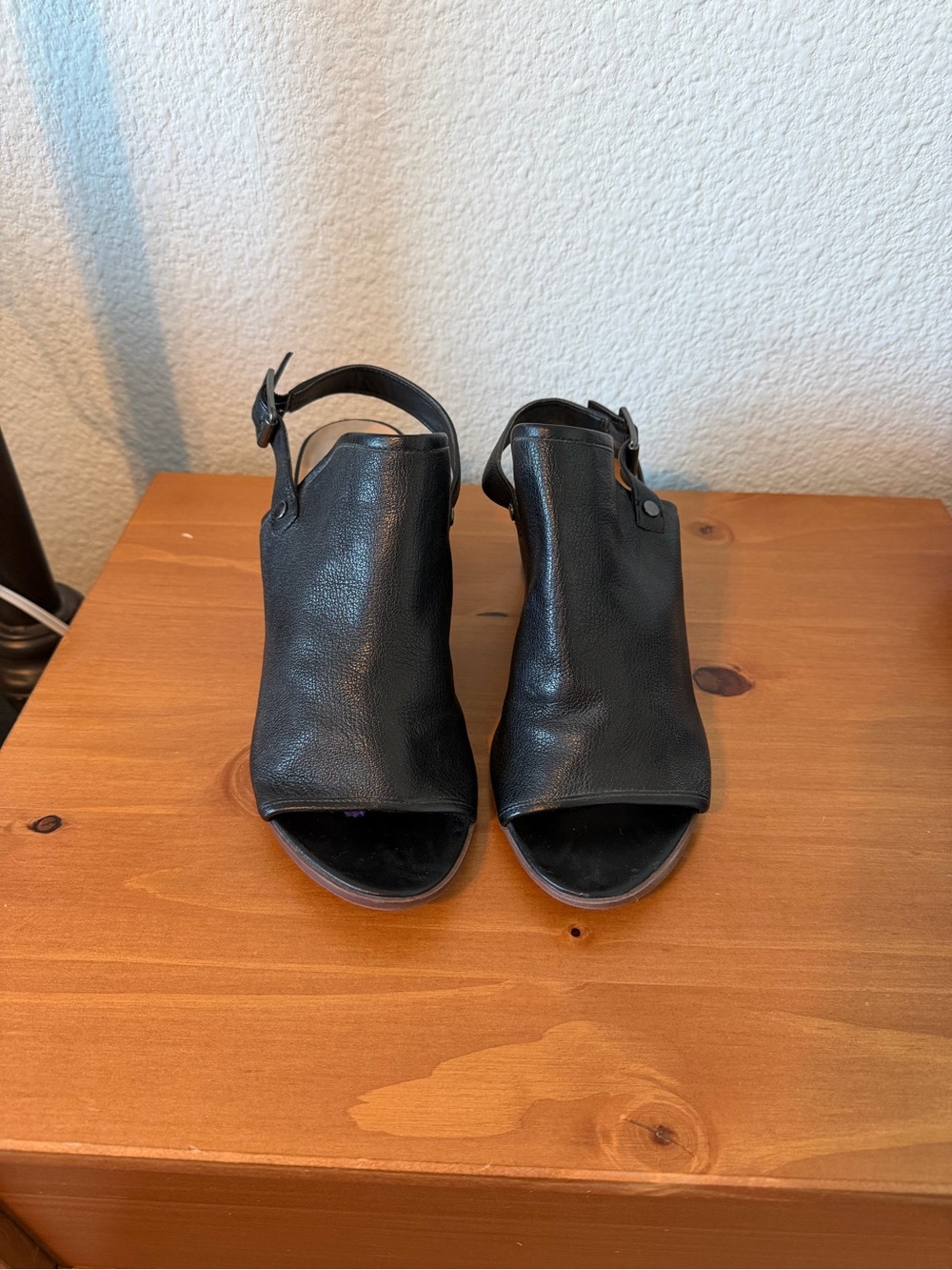 Franco Sarto Black Open-Toe Slingback Mules
